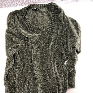 Express green polyester sweater dress